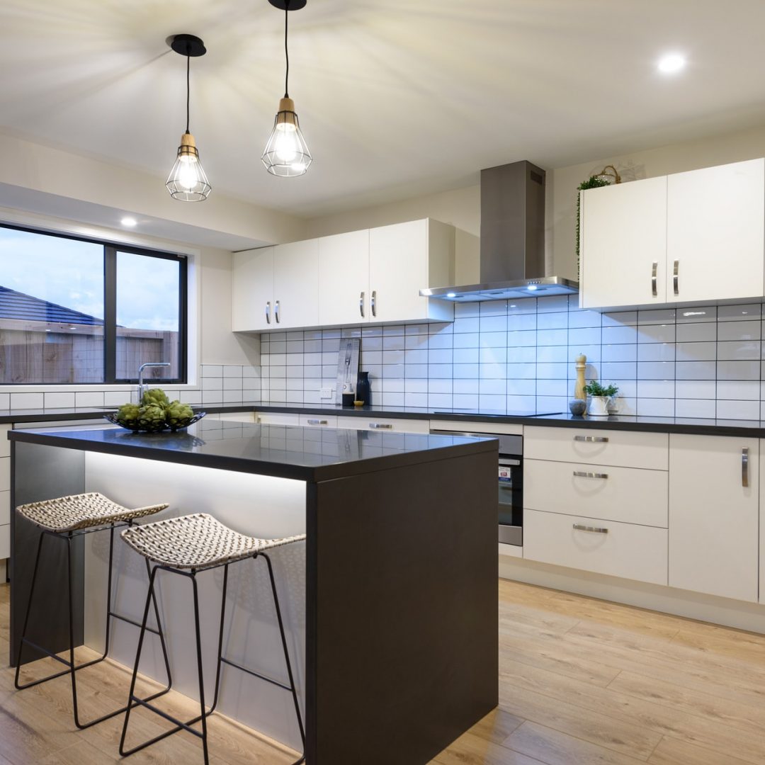 New home with quality kitchen installation by Deluxe Homes.