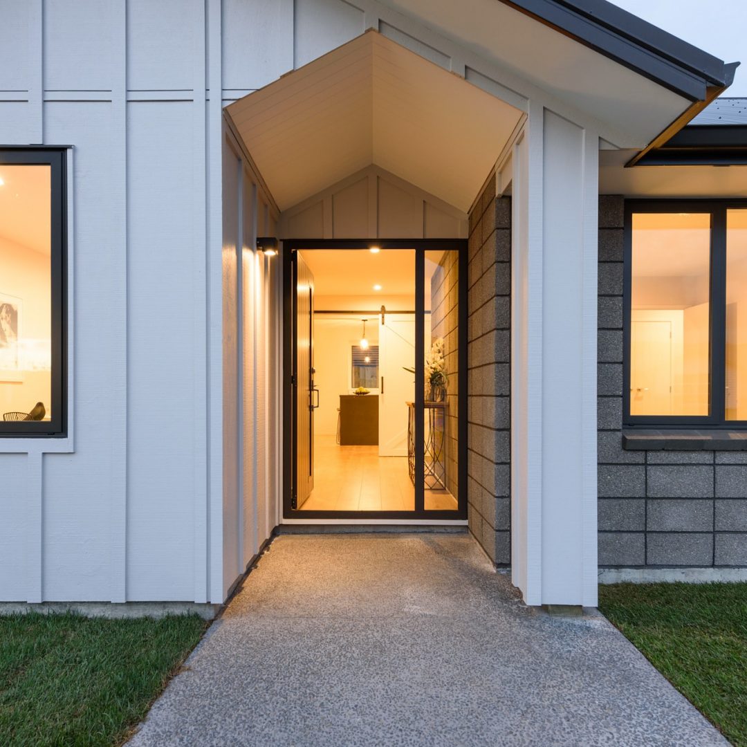High end residential construction, entranceway.