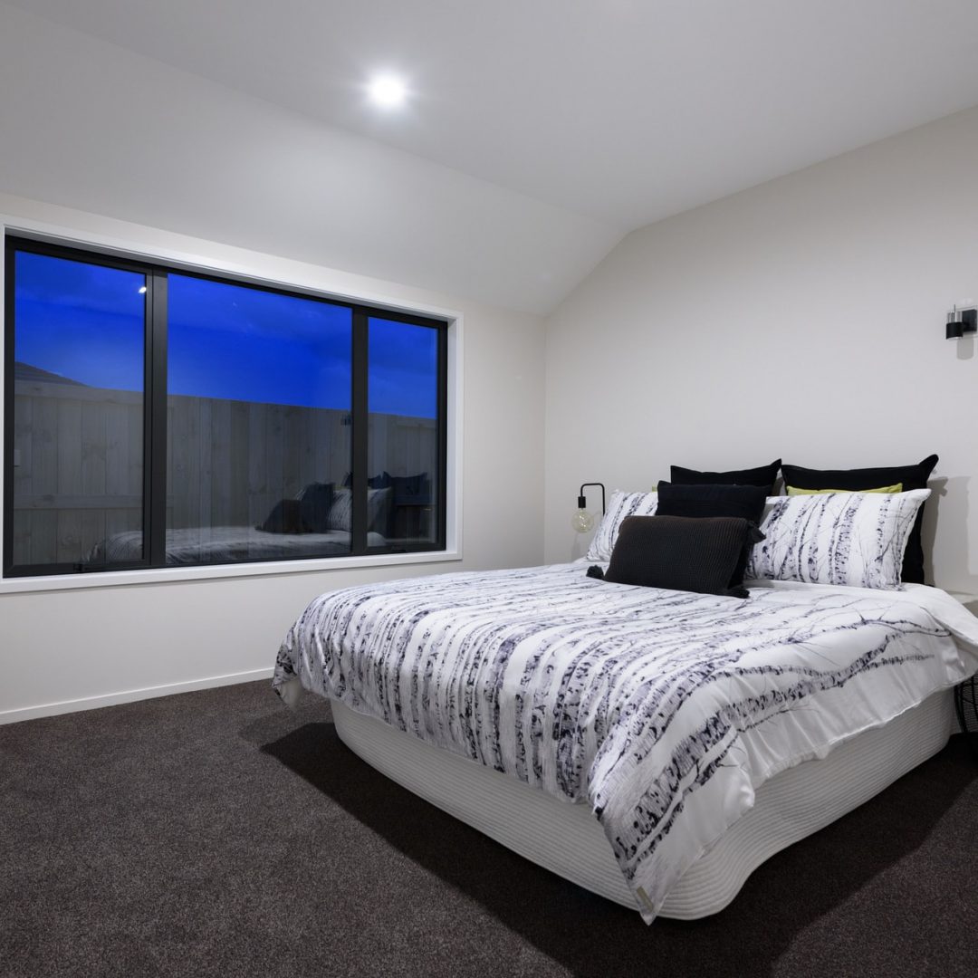 New home bedroom build by Deluxe Homes.